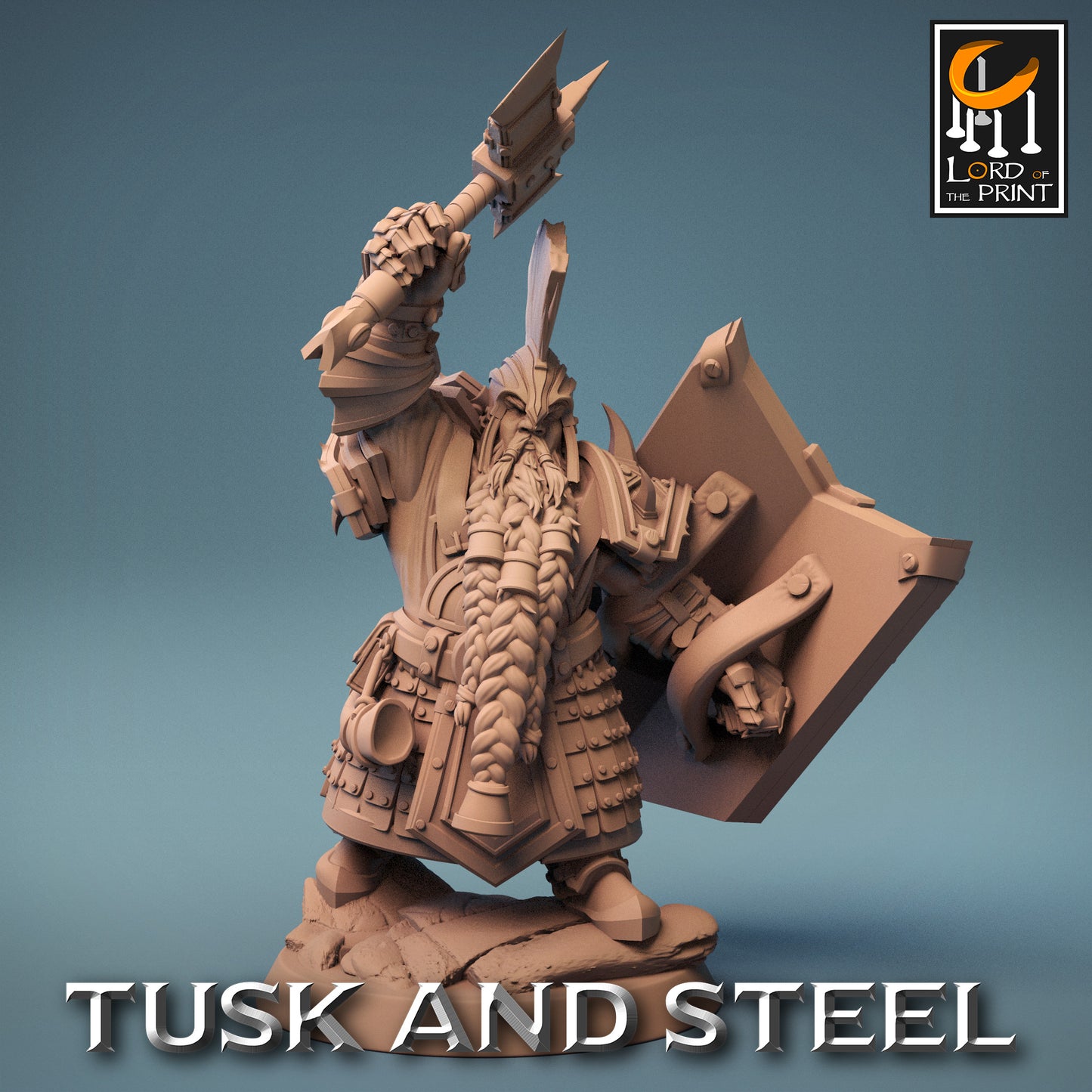 Tusk & Steel Dwarf Soldier Hammer Axe Attack