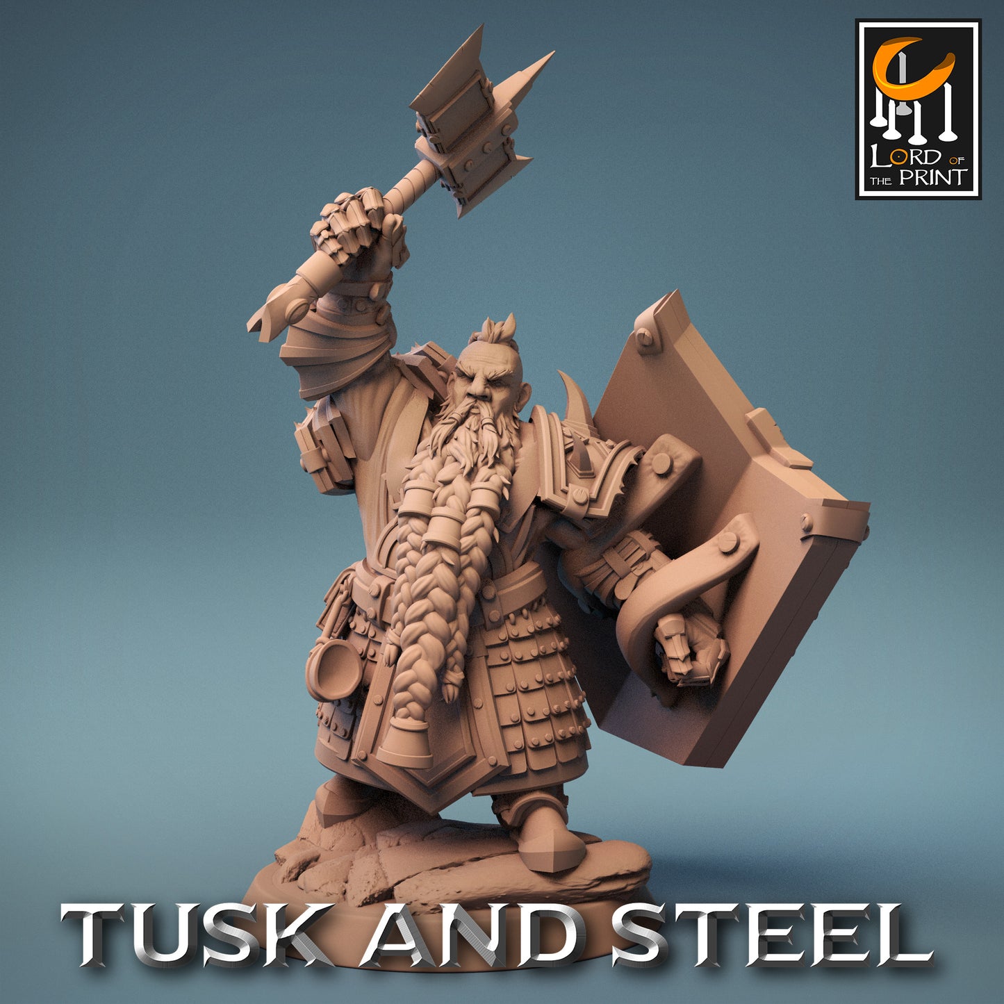 Tusk & Steel Dwarf Soldier Hammer Axe Attack