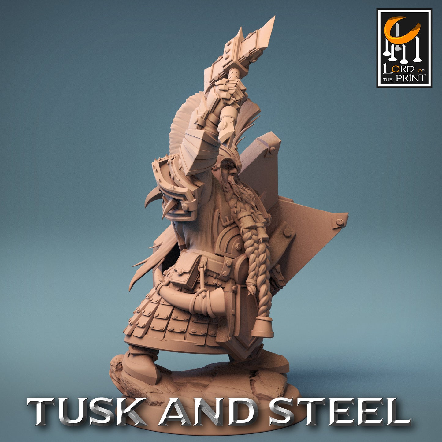 Tusk & Steel Dwarf Soldier Hammer Axe Attack