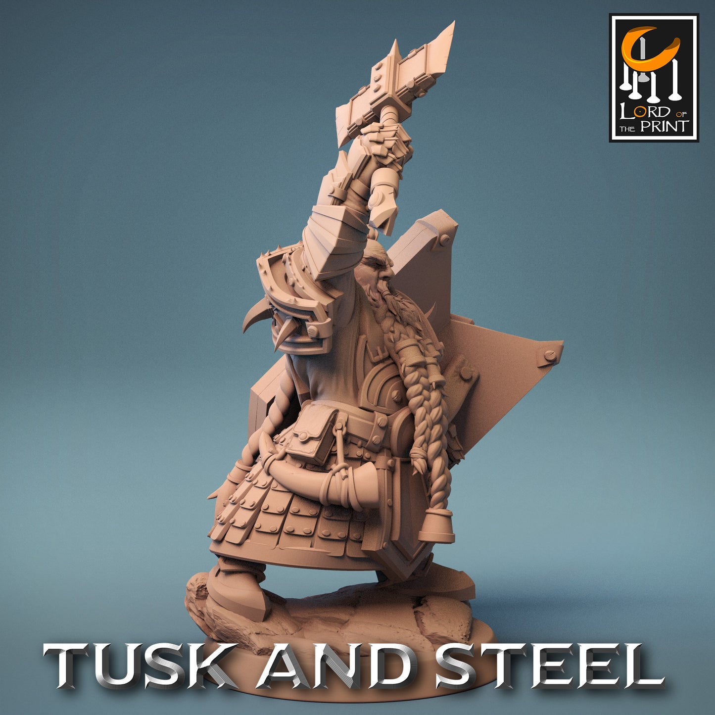 Tusk & Steel Dwarf Soldier Hammer Axe Attack