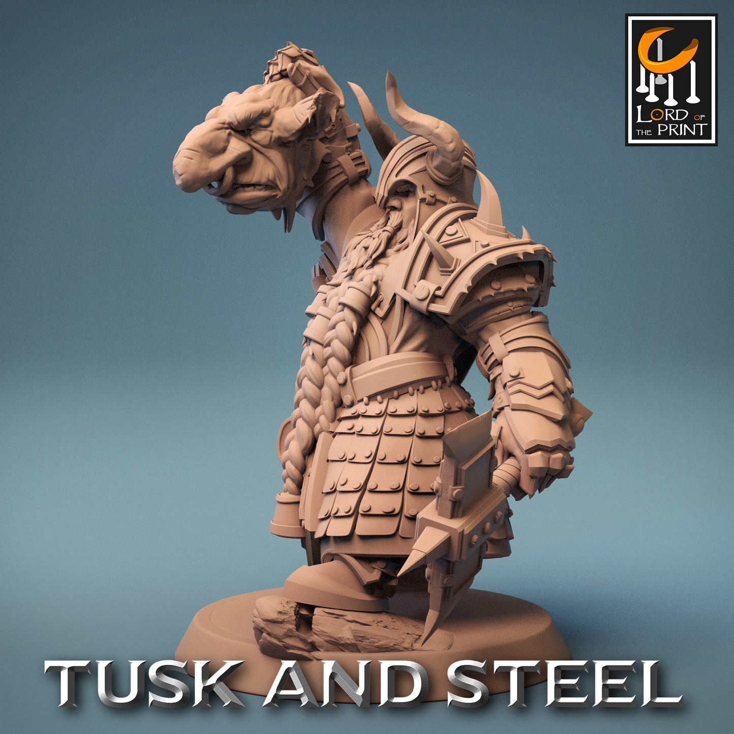 Tusk & Steel Dwarf Soldier Hammer Axe Chief