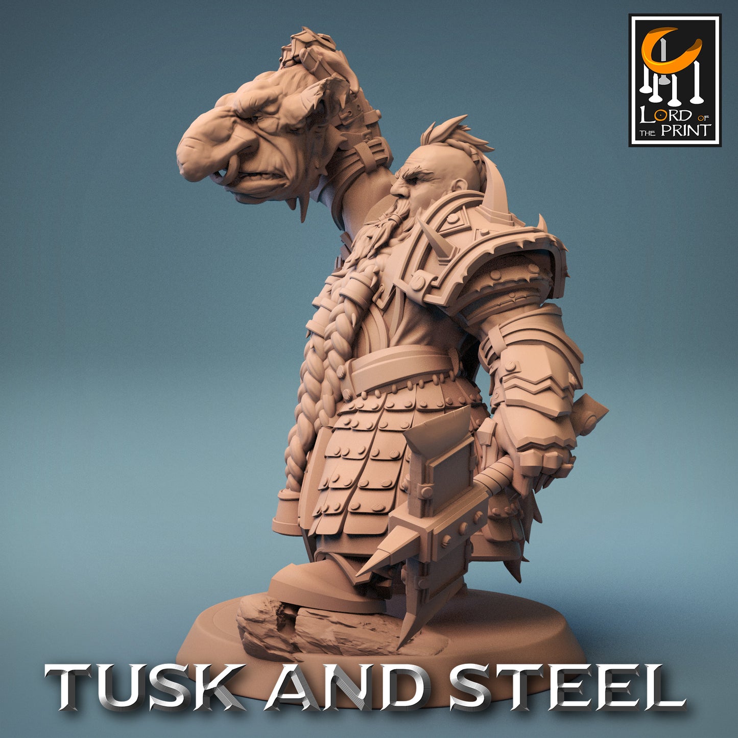 Tusk & Steel Dwarf Soldier Hammer Axe Chief