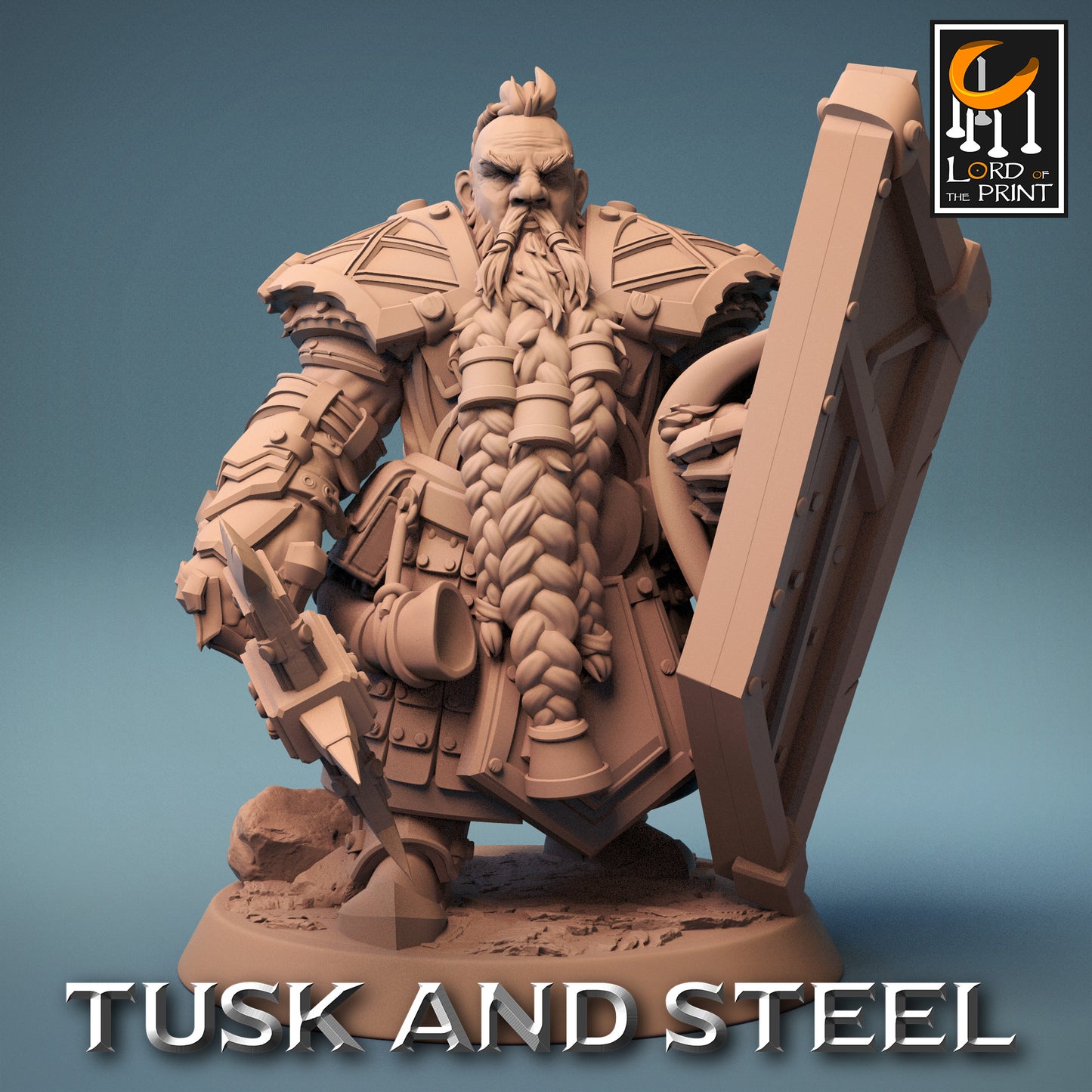 Tusk & Steel Dwarf Soldier Hammer Axe Stand