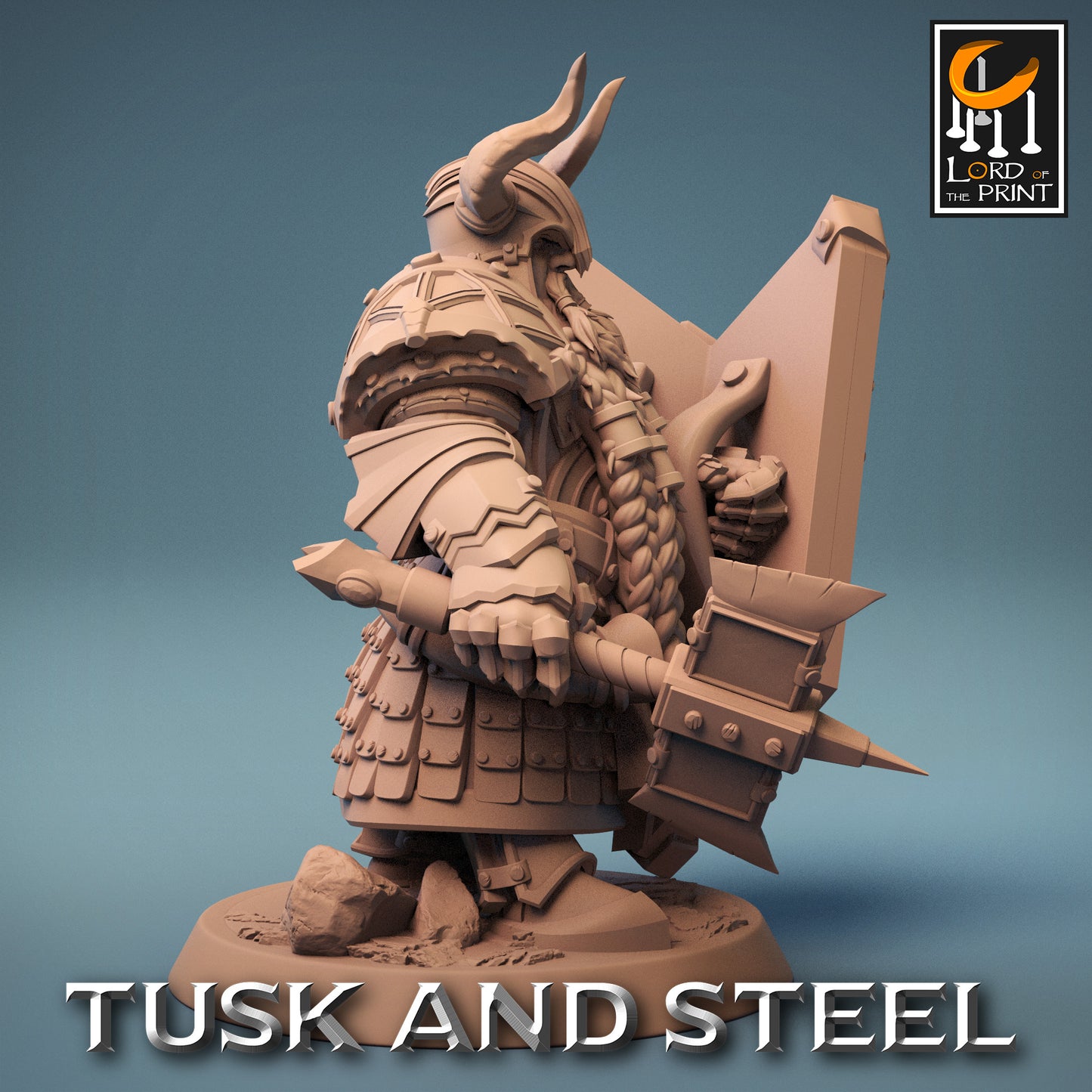 Tusk & Steel Dwarf Soldier Hammer Axe Stand