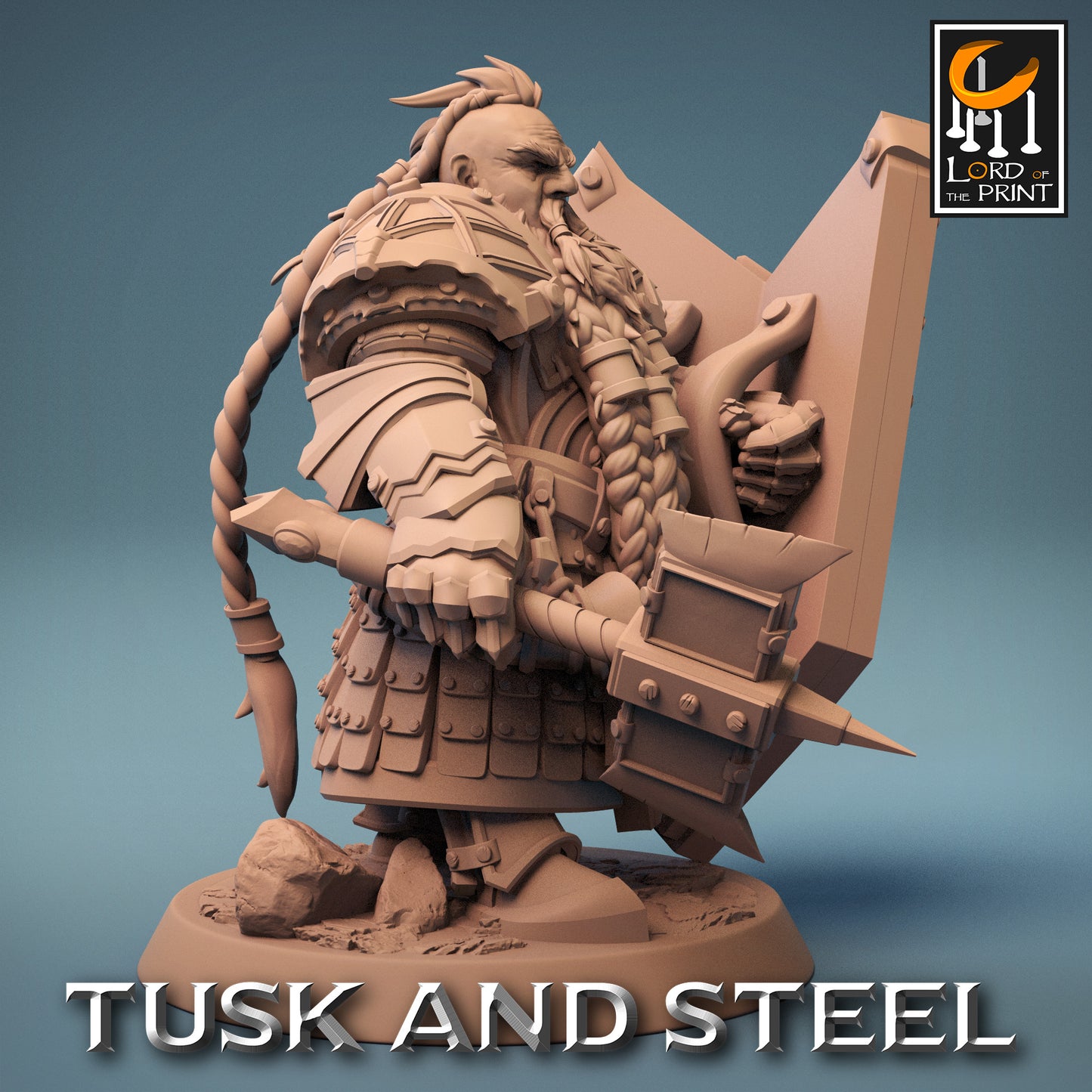 Tusk & Steel Dwarf Soldier Hammer Axe Stand