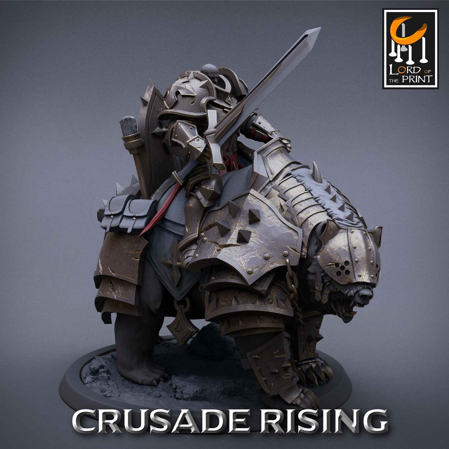 Crusade Rising Templar Bear Banner Sword Stand