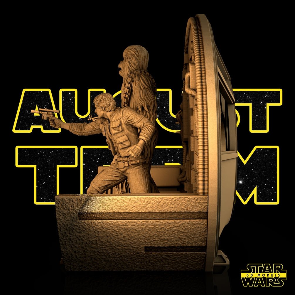 Han Solo And Chewbacca - Diorama Base - Star Wars 3D Models