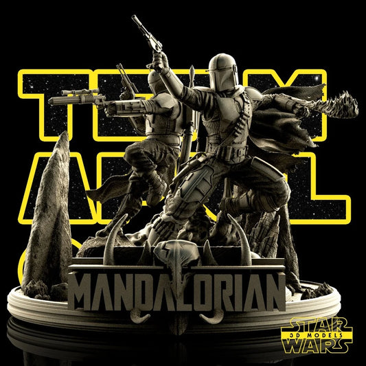 Mandalorian and Boba Fett Star Wars 3D Models