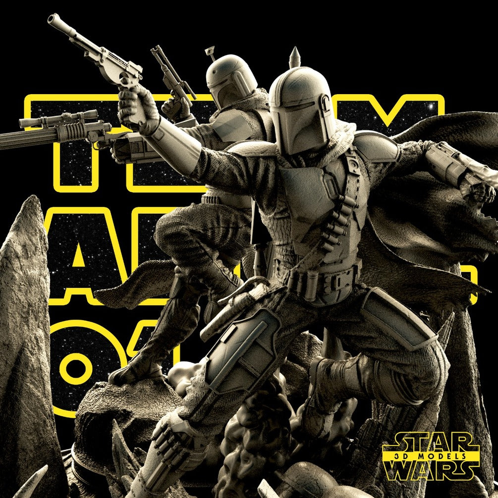 Mandalorian and Boba Fett Star Wars 3D Models
