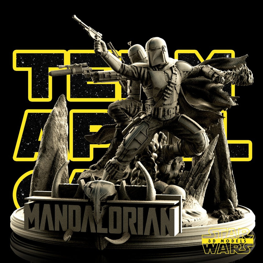 Mandalorian and Boba Fett Star Wars 3D Models